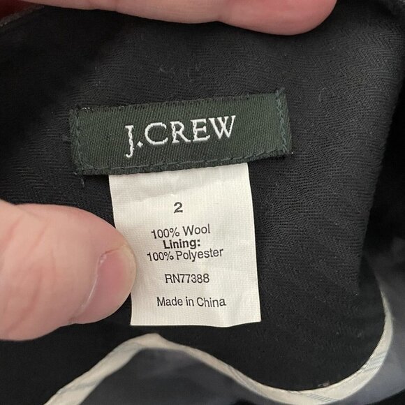 J Crew Wmn SZ 2 Gray W/Front Center Kick Pleat Knee Length Lined Wool Slim Skirt - Picture 5 of 6